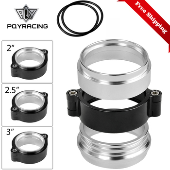 Free Shipping Exhaust V-band Clamp w Flange System Assembly Anodized Clamp For 2"/2.5"/3"/3.5"/4" OD Turbo Intake Piping